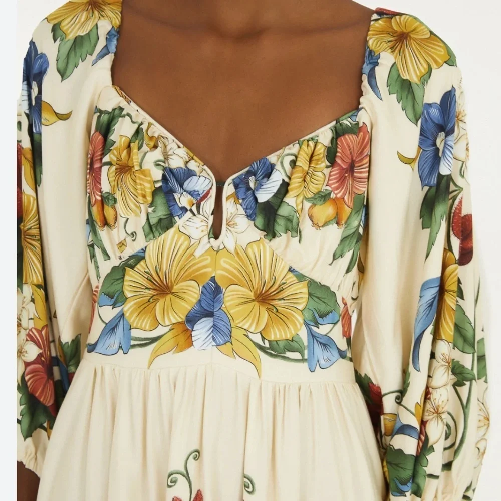 Farm Rio Trolocalzinho Scarf Print Maxi Dress – Size Large (G) | like New - Picture 4 of 11